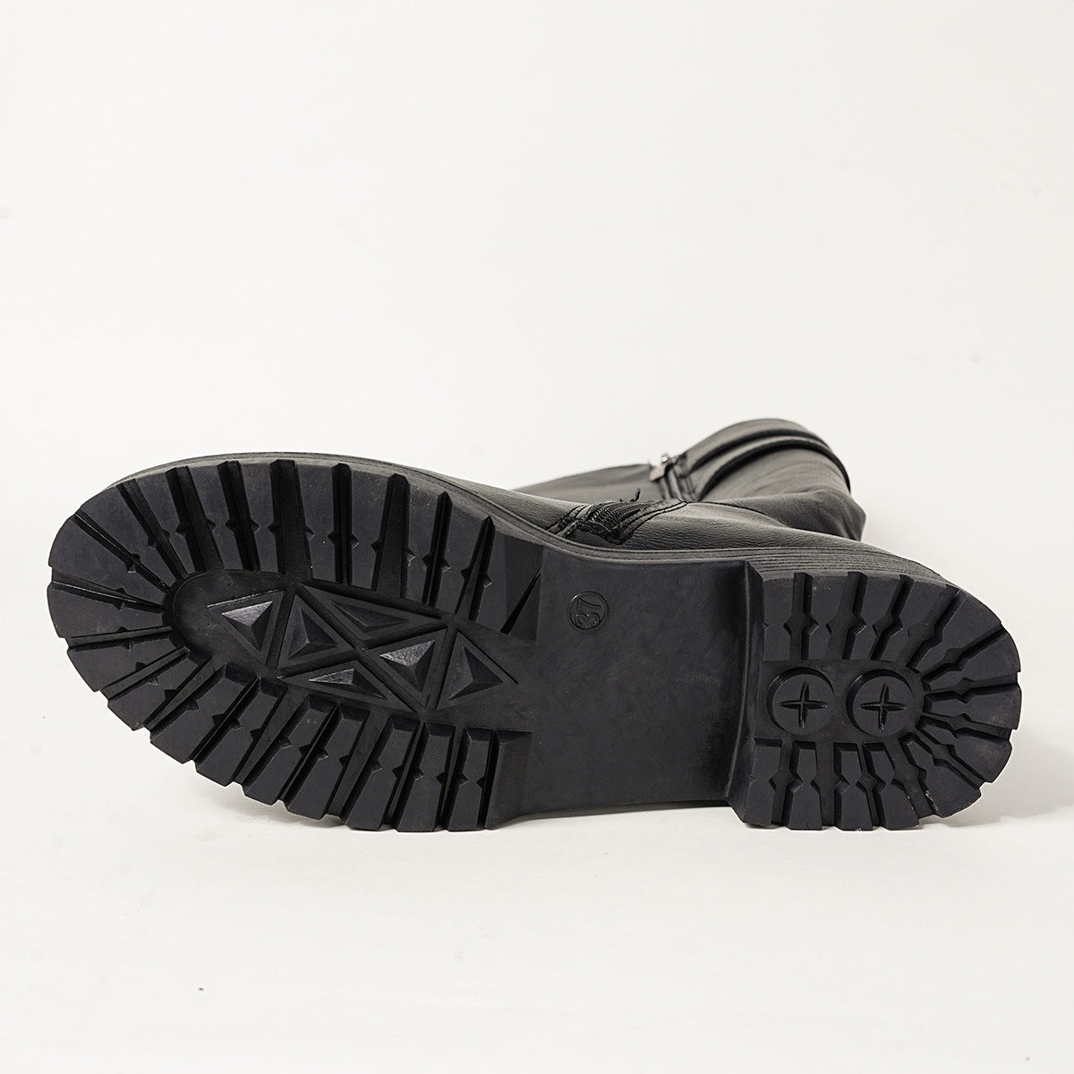 Retro Chunky-Soled High-Cut Equestrian Boots For Women
