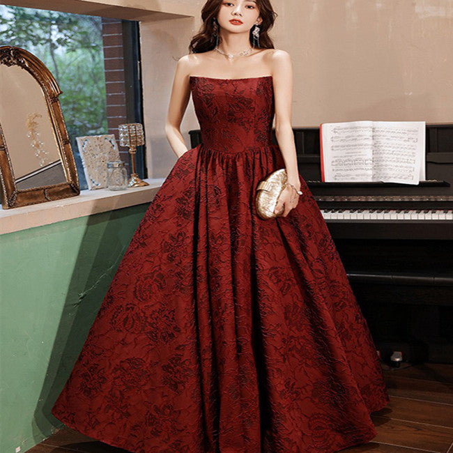 Women's Red Wedding Party Evening Dress