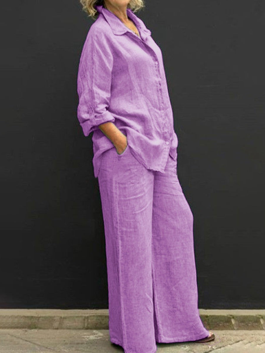 New Womens Shirt Set Casual Urban Outfit