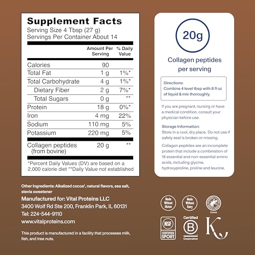Vital Proteins Collagen Peptides Powder, with Hyaluronic Acid and Vitamin C