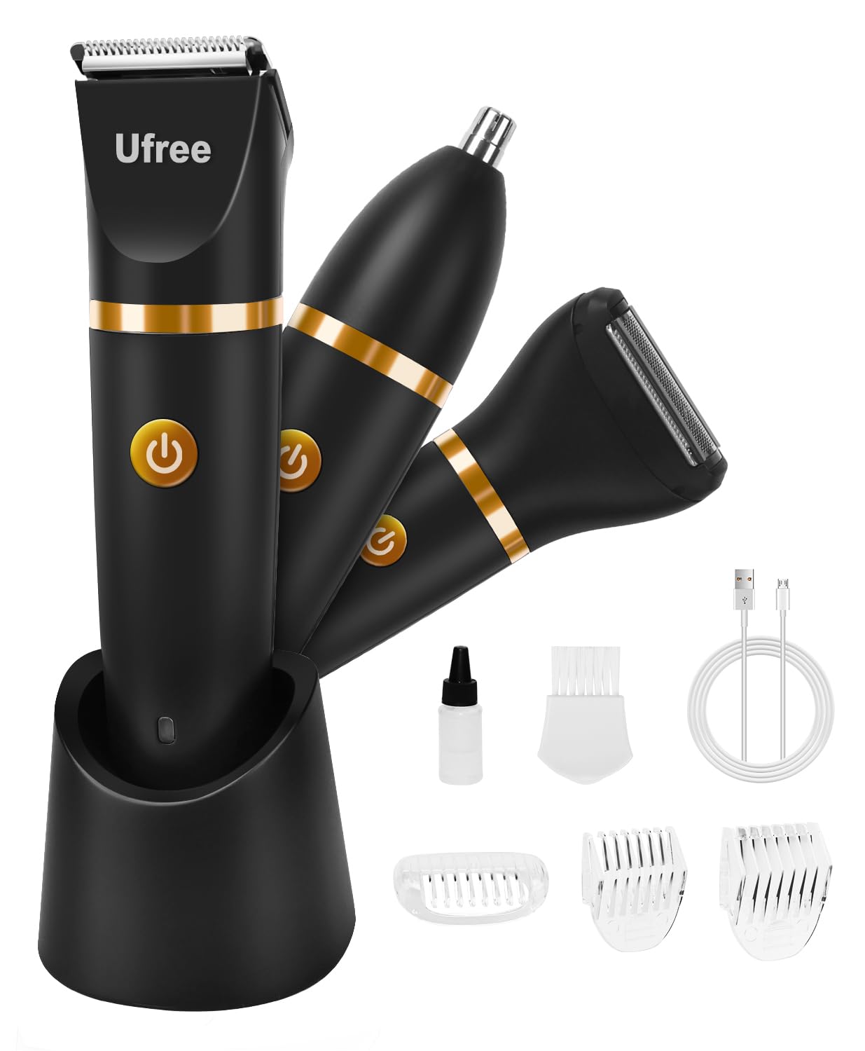 Ufree Bikini Trimmer Electric Razors for Women, Rechargeable Pubic Body Hair Trimmer Electric Shaver for Legs Body Hair, Bikini Shaver IPX7 Waterproof, Gifts for Women
