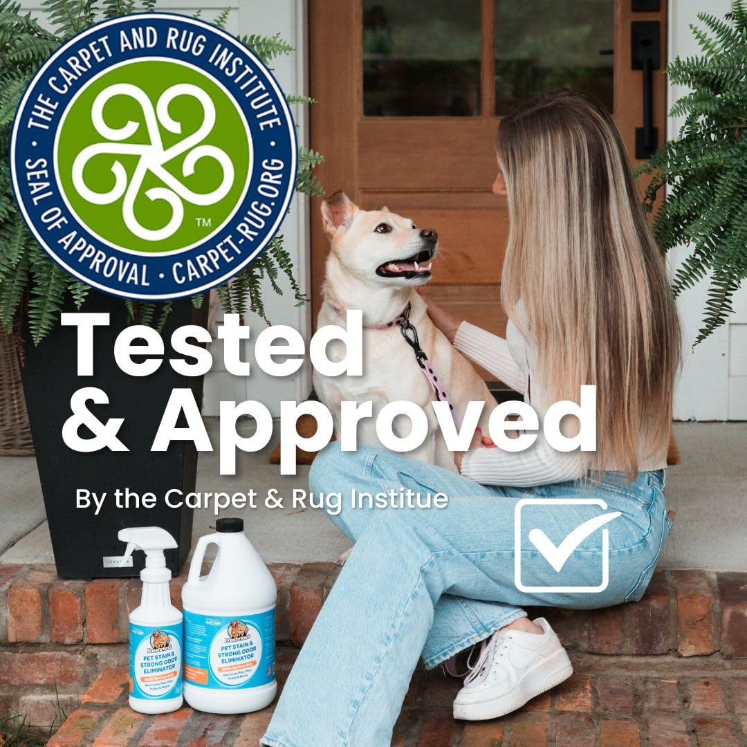 FurryFreshness Extra Strength Cat or Dog Pee Stain & Permanent Odor Remover + Smell Eliminator -Removes Stains from Pets & Kids Including Urine, Blood or Accidents - Carpet+ Solution Lifts Old Stains