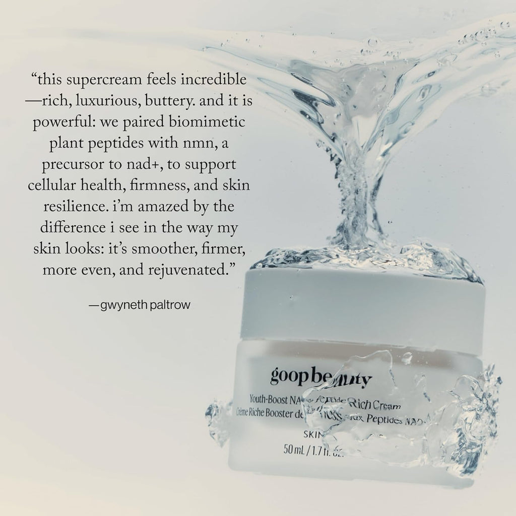 goop Beauty Youth-Boost NAD+ Peptide Rich Cream | Face Moisturizer for Aging Skin | Peptides, Ceramides, & NMN | Fine Lines & Wrinkles Treatment | 1.7 fl oz