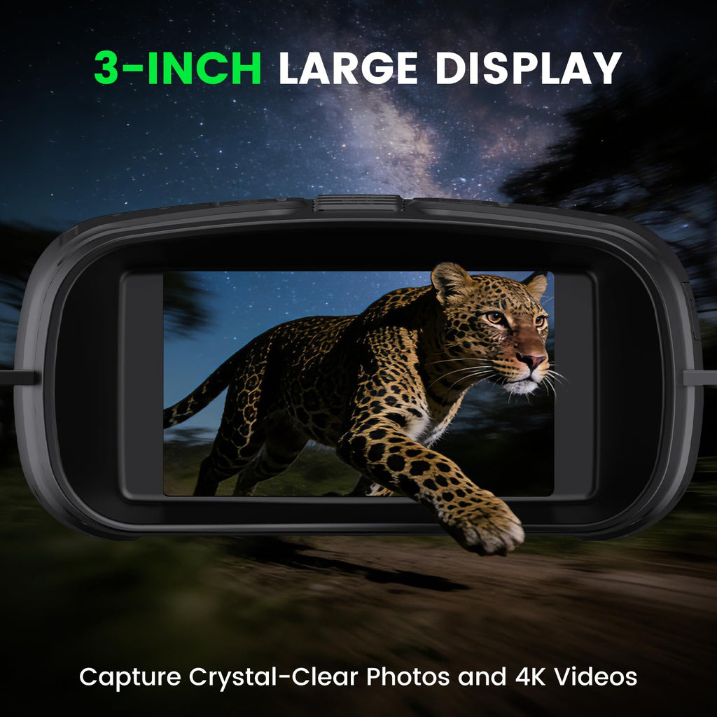 Night Vision Goggles - 4K Night Vision Binoculars for Adults, 3'' HD Screen Binoculars can Save Photo and Video with 32GB TF Card