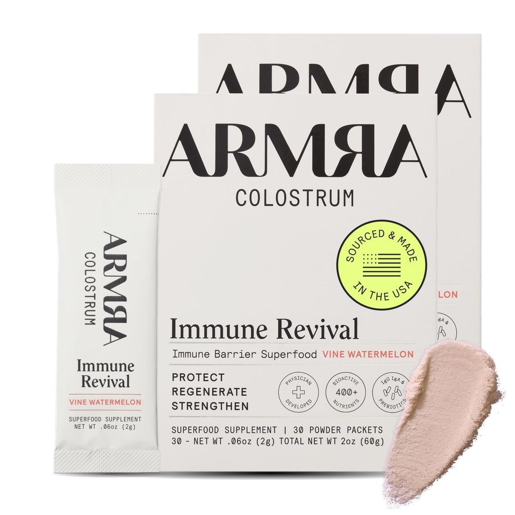 ARMRA Colostrum™ Powder | Gut Health & Bloating | Skin & Hair | Immunity | Keto, Gluten & Fat-Free | Travel Sticks