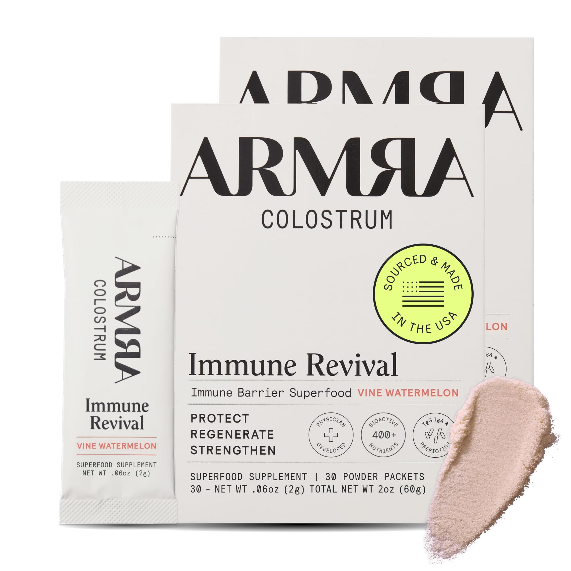 ARMRA Colostrum™ Powder | Gut Health & Bloating | Skin & Hair | Immunity | Keto, Gluten & Fat-Free | Travel Sticks