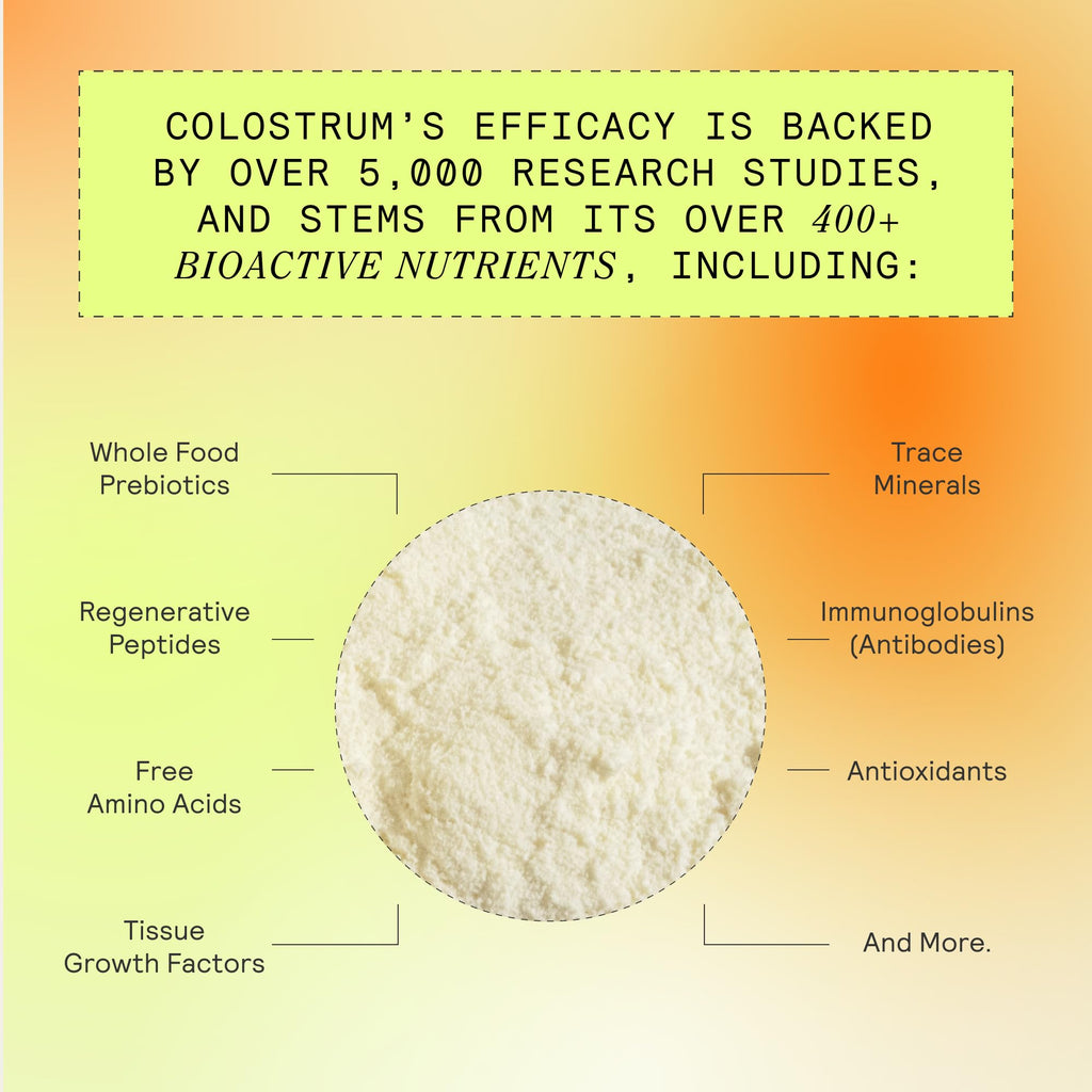 ARMRA Colostrum™ Powder | Gut Health & Bloating | Skin & Hair | Immunity | Keto, Gluten & Fat-Free | Travel Sticks