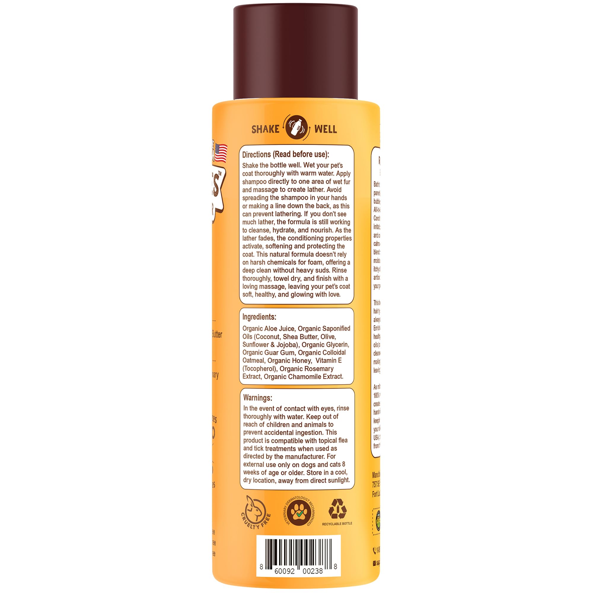 Petsmont Dream Bubbles Organic Shampoo + Conditioner for Dogs and Cats - Oatmeal Shampoo for Sensitive Skin, Anti Itch Conditioner 2 in 1 Dog Itch Relief - 16oz