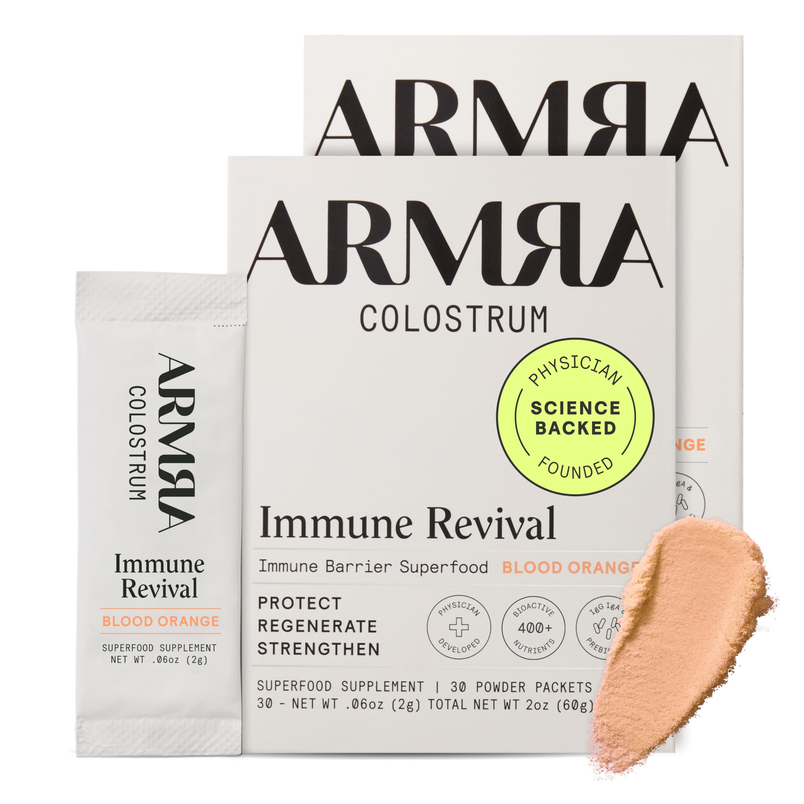 ARMRA Colostrum™ Powder | Gut Health & Bloating | Skin & Hair | Immunity | Keto, Gluten & Fat-Free | Travel Sticks