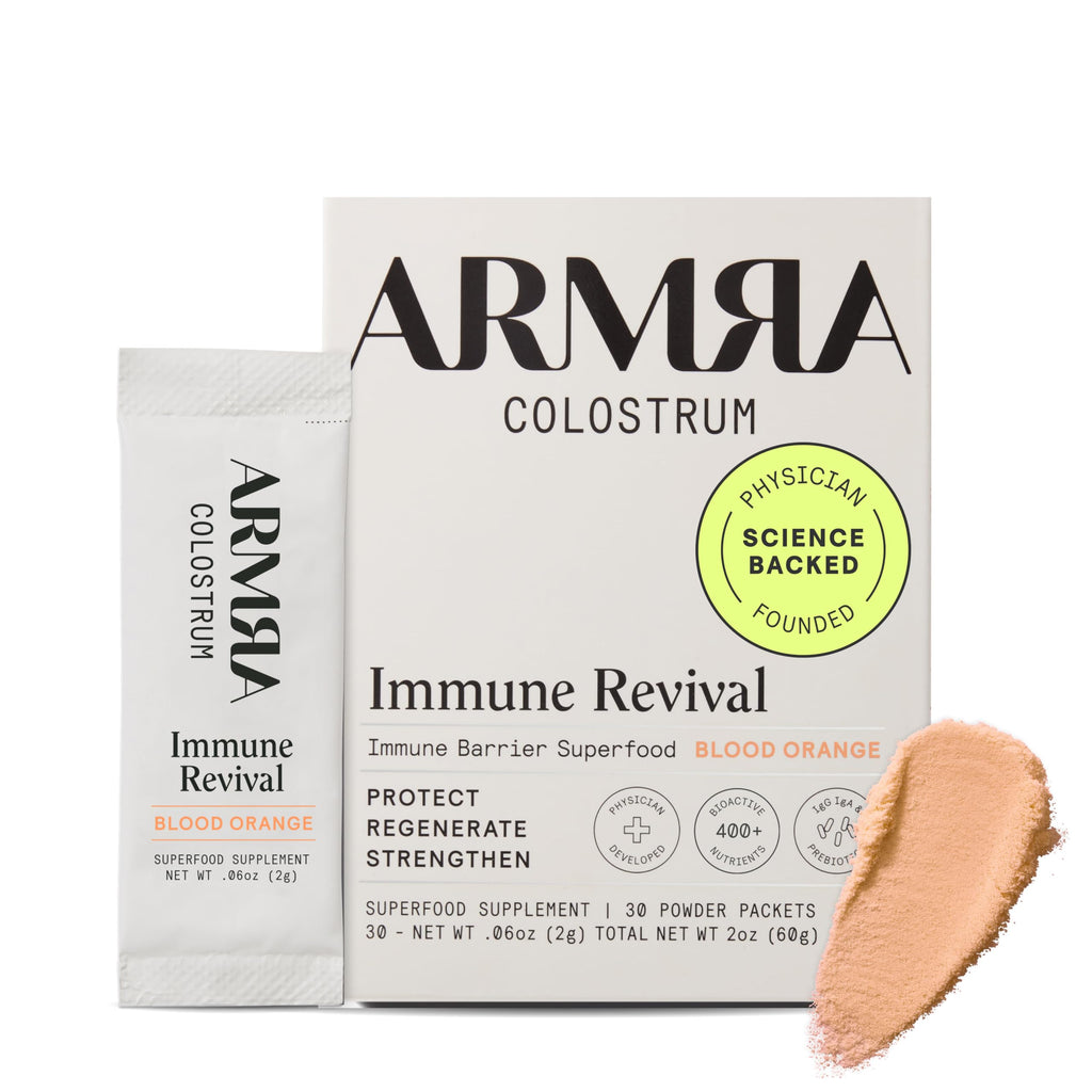 ARMRA Colostrum™ Powder | Gut Health & Bloating | Skin & Hair | Immunity | Keto, Gluten & Fat-Free | Travel Sticks