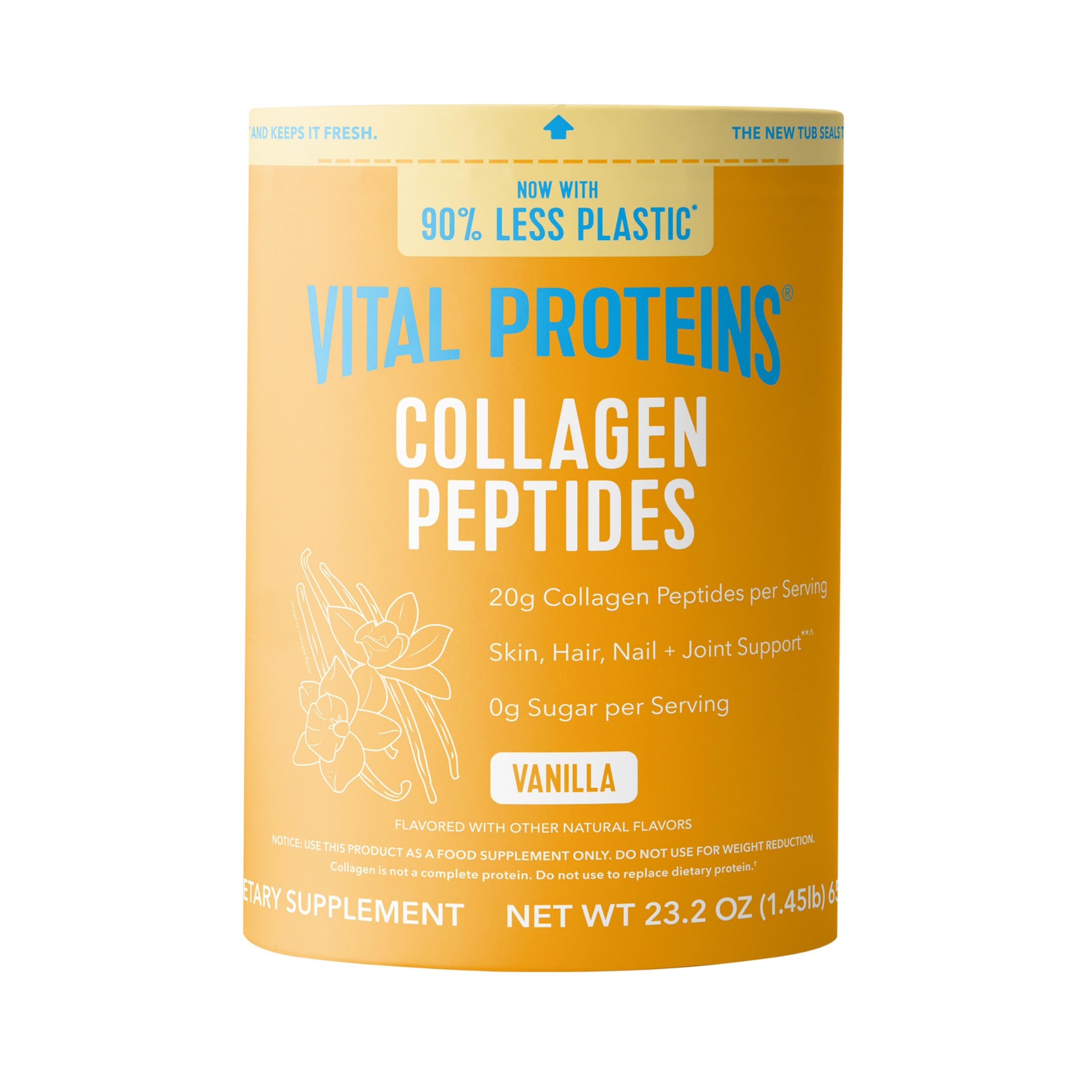 Vital Proteins Collagen Peptides Powder, with Hyaluronic Acid and Vitamin C
