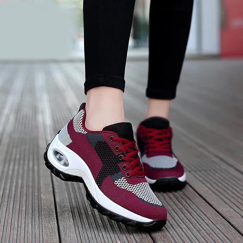 Womens Breathable Mesh Air-Cushioned Sneakers