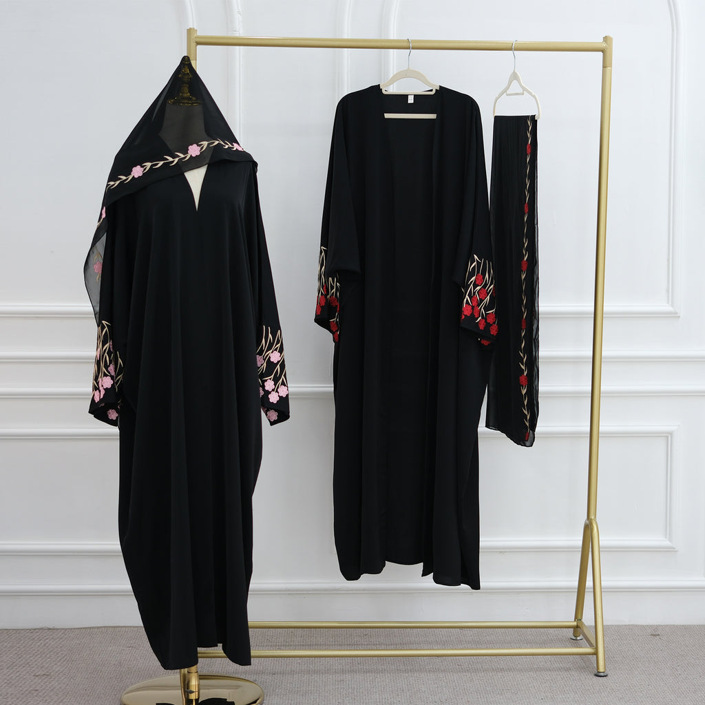 Dubai Middle East Turkey Dubai Flower Embroidered Elegant Cardigan