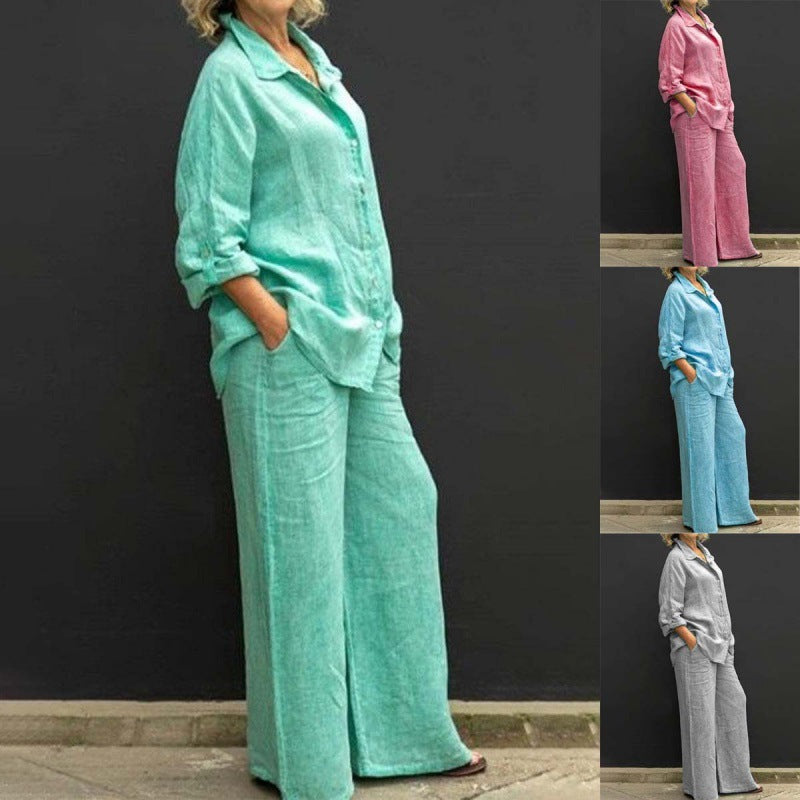 New Womens Shirt Set Casual Urban Outfit